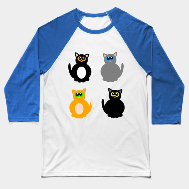 Four cute kitties Baseball T-Shirt by MelanieJeyakkumar